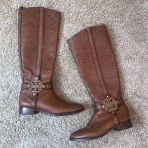 Tory Burch Leather Brown Riding Boots Womens Size 9